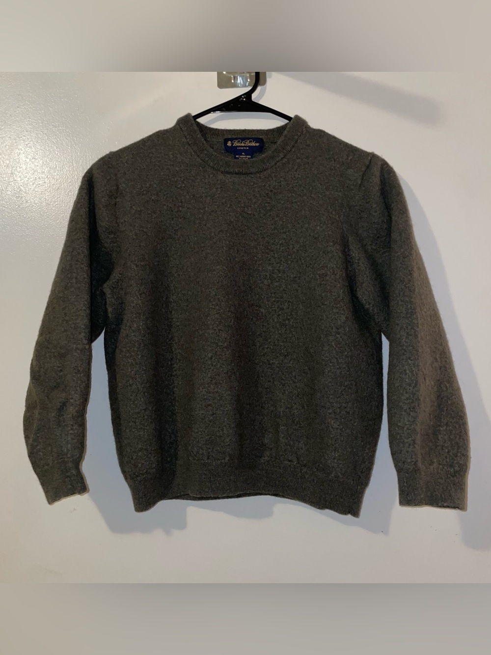 Brooks Brothers Charcoal Crewneck Wool Blend Sweater